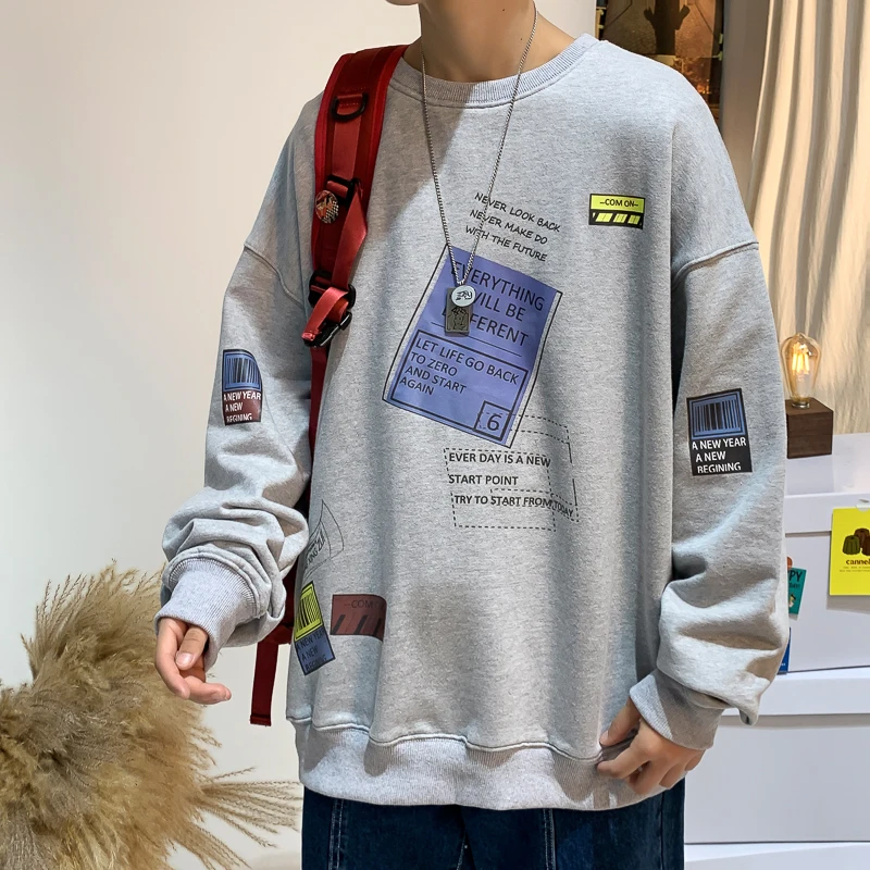 Autumn Spring 2022 Hoodies Sweatshirt For Men's Black Loose Hip Hop Punk Pullover Streetwear Casual Fashion Clothes OVERSize 5XL