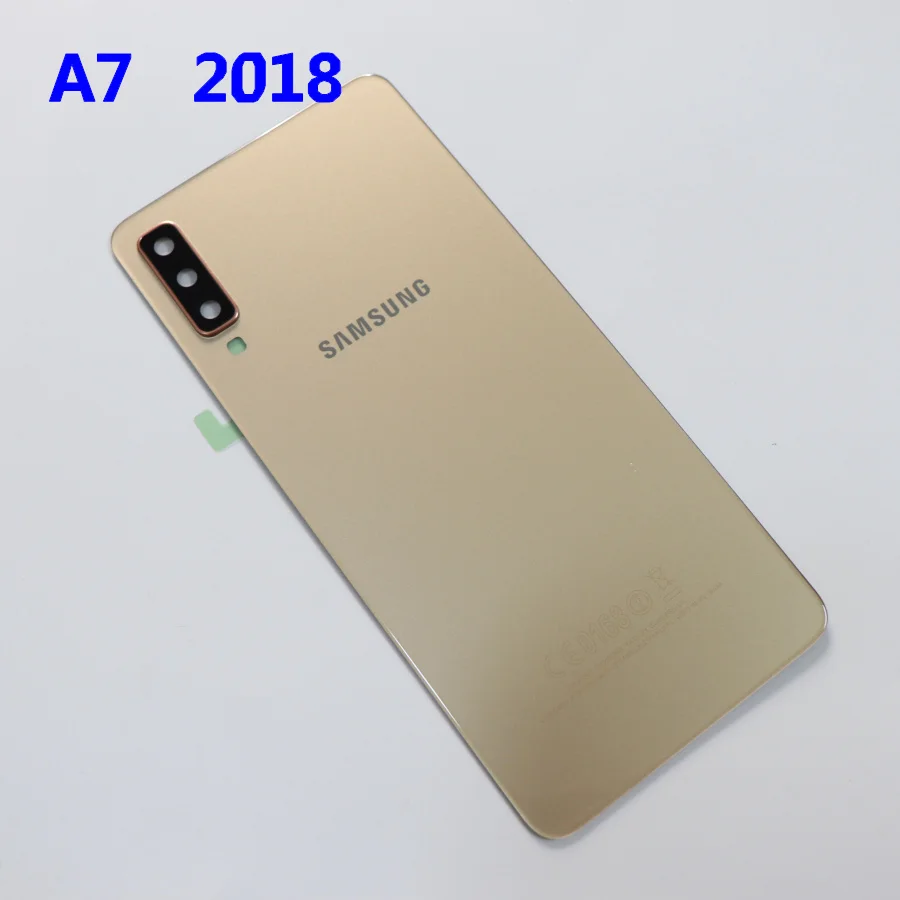 SAMSUNG Galaxy A7 Задняя крышка батареи A750 чехол A750F SM-A750F A750FN задняя дверь корпус стеклянная панель запасные части - Цвет: A7 2018  gold