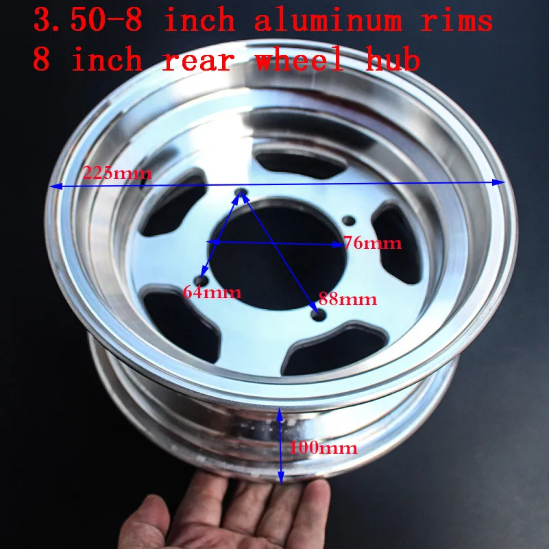3.50-8'' rear rims for Monkey Bike Small Monkey Motorcycle Wheel Modified 8 Inch Electroplated hub Adaptable 130/50-8 tire tyre