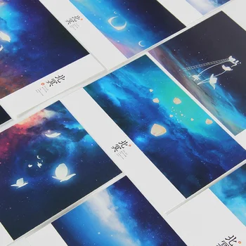 

30pcs/set Boxed Postcard Creative Special Luminous Blessing Card Literary Greeting Card Stationery Supplies