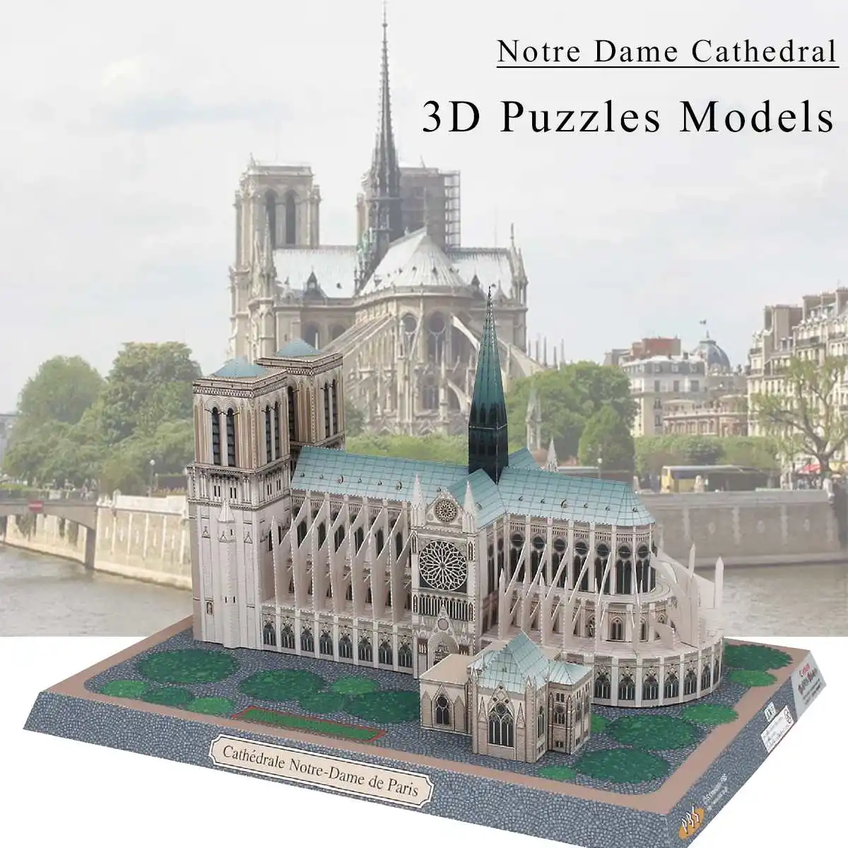 Детская 3D головоломка, игрушки, модель Нотр-Дам де Пари, Всемирно Известные здания, игрушка, модель пазла, высокое качество, подарок для детей