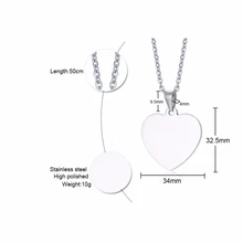  Vnox Personalized Image Necklaces Solid Stainless Steel Dog Tag for Women Men Pendant Custom Gift 