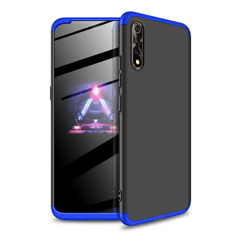 Black and Blue ДЛЯ VIVO V17 Neo S1 IQOO Neo Y7S Z5 чехол для телефона 360 полный защитный чехол для телефона 3 в 1 матовый пластиковый жесткий чехол для задней панели funda - Цвет: Black and Blue