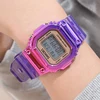 Shhors Fashion Gradient Watch Women Rectangle Dial Led Digital Watches Waterproof Sport Multifunction electronic Watches Ladies 1