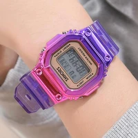 Shhors Fashion Gradient Watch Women Rectangle Dial Led Digital Watches Waterproof Sport Multifunction electronic Watches Ladies 1