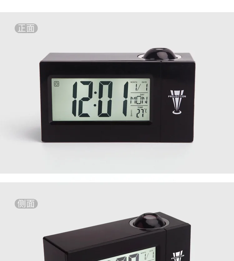 Заводские Прямые продажи температуры бизнес электронные часы lcd электронный Повтор Будильник проекция голосовой электронный будильник