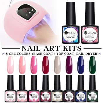 

UR SUGAR 11Pcs/Set Color Gel Nail Polish Base Top Coat 36w Nail Dryer UV Gel Manicures Soak Off UV LED Nail Art Gel Varnish