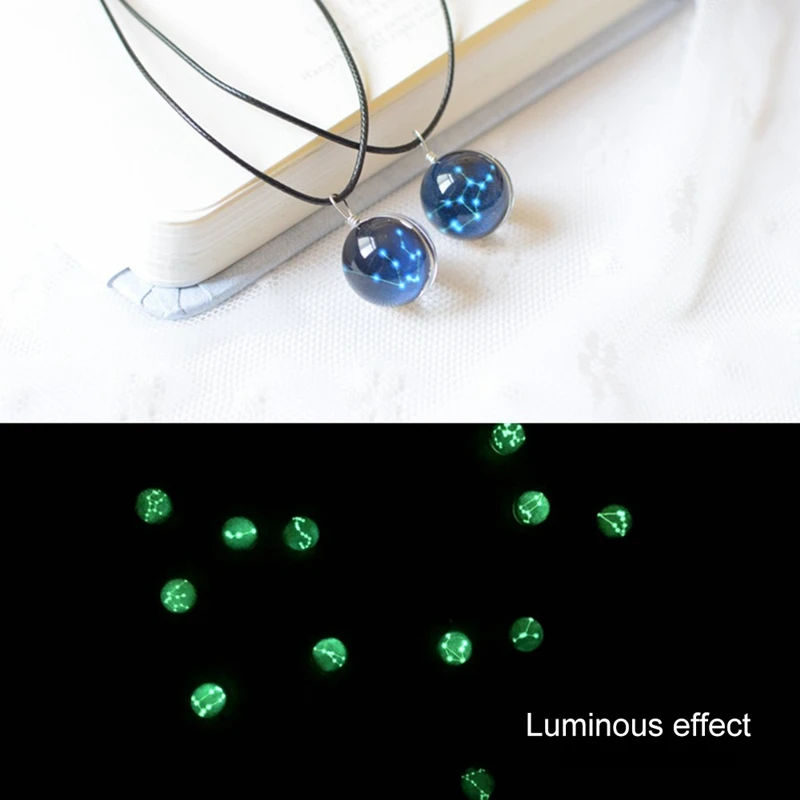 

Taurus Capricorn Pisces Simple Luminous 12 Constellations Pendant Necklace For Friends Best Magic Gifts Zodiac Necklace Jewelry
