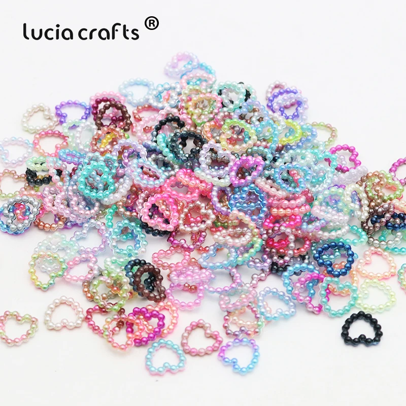 100pcs 11mm Heart Shaped AB Color Imitation Pearls Loose Beads DIY Jewelry Crafts Phone Scrapbook Sewing Grament Decor 005008108 - Цвет: Random mixed color