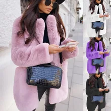 

Winter Warm Plush Teddy Coat Women 2021 Autumn Fashion Faux Fur Jacket Long Sleeve Lapel Fur Coats Casual Elegant Lady Outerwear