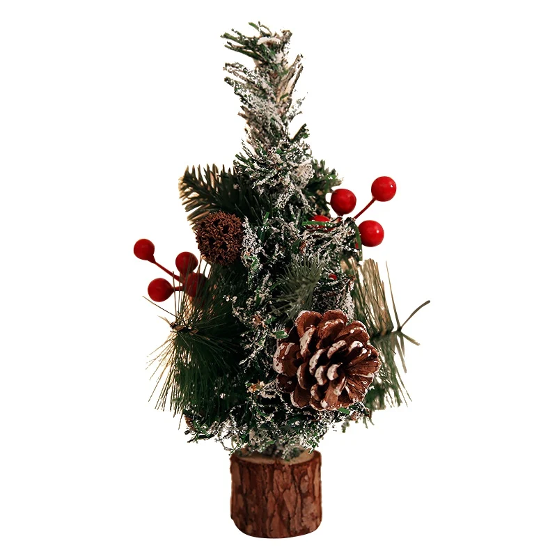 D Seasonal Decorative Plastic Winter Ornaments Pine Needle Christmas Tree Mini Desktop Christmas Tree Christmas Decorations - Цвет: D