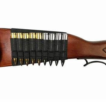 

Tactical Hunting Magazine Pouch 9 Cartridge Ammo Bag Shell Gun Rifle Buttstock Holder Cartridge Belt Black Nylon Shooting Bag