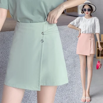 

A- line Skirt Female Summer 2020 New Style Irregular Skirt Fashion Skirt Solid Color High-waisted Short Skirt