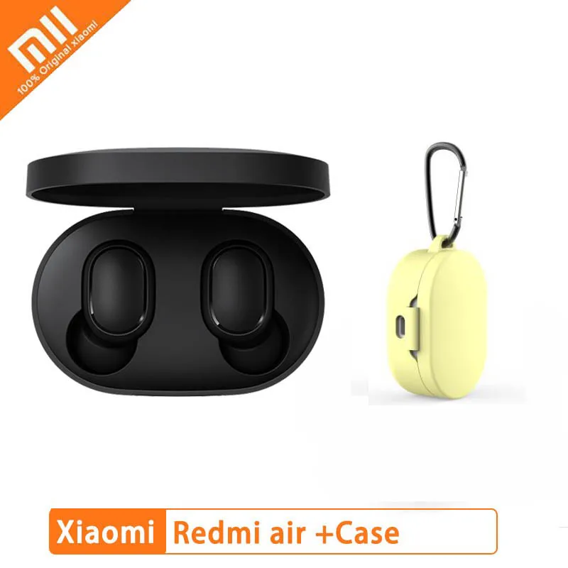 Add GG Yellow Case Xiaomi Redmi Airdots TWS беспроводные Bluetooth наушники стерео Bluetooth 5,0 шумоподавление с микрофоном Handsfree AI управление - Цвет: Add GG Yellow Case