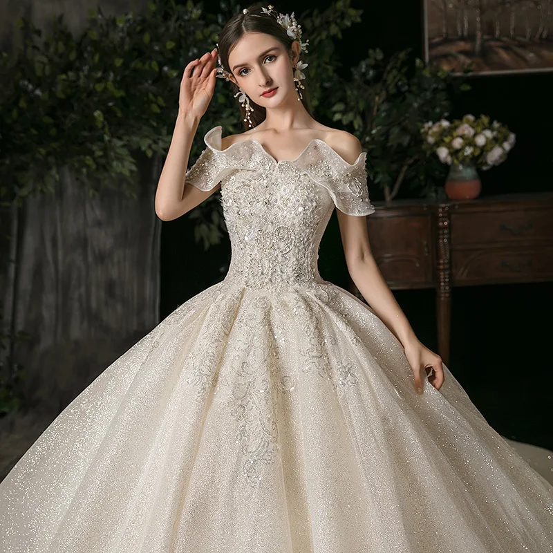 SSYFashion/Новинка; высококачественное свадебное платье; роскошное блестящее бальное платье принцессы с блестками для свадьбы; Vestido De Noiva