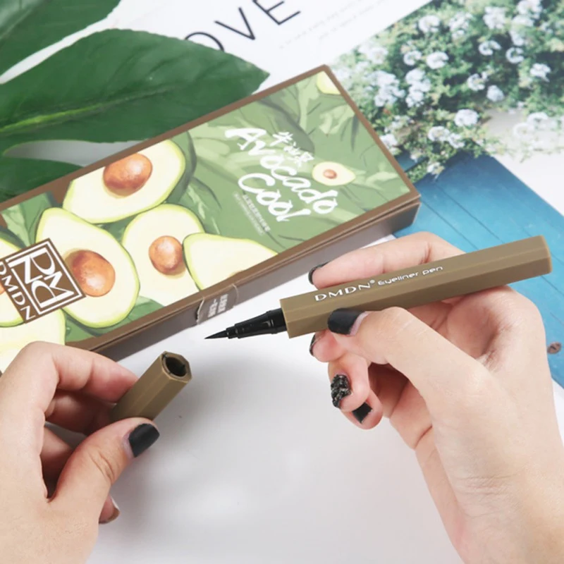 Single-Headed Avocado Black Eyeliner Waterproof Eyes Make Pen Stylish Women Eyeliner Pen Hot Sale