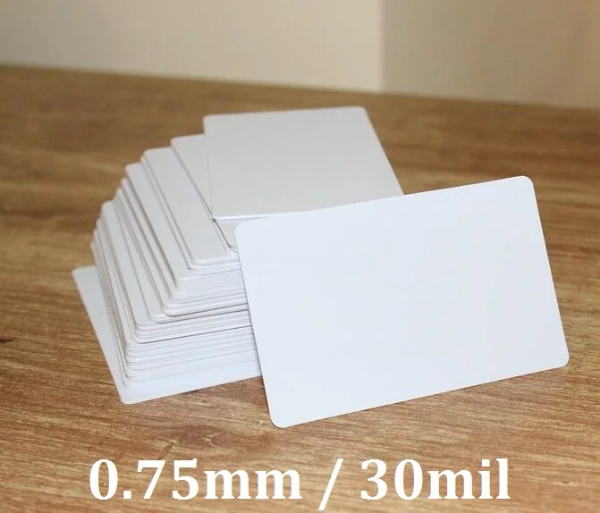 Glossy White Blank Plastic PVC Business Card Good For ID Badge Printers Graphic-Thickness 0.75mm 30mil