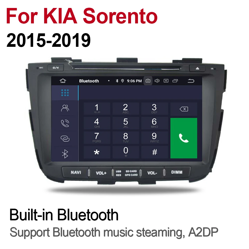 Clearance For KIA Sorento 2015~2019 2 DIN Car Android 9 GPS Navgiation Multimedia system Bluetooth Radio Amplifier 1