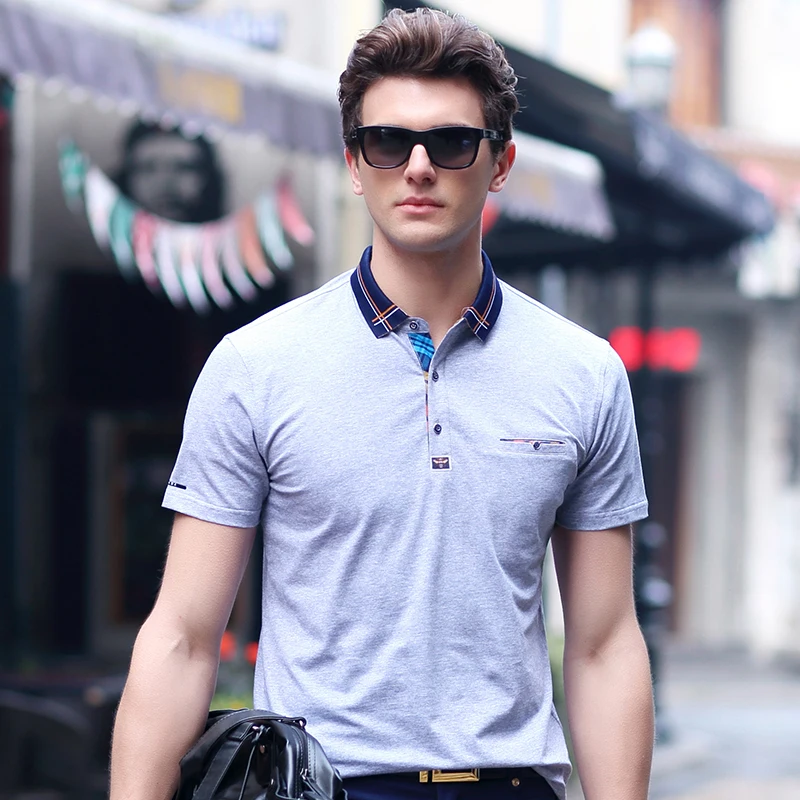 Хорошее высокое качество, летняя мужская рубашка поло с коротким рукавом, брендовая мужская одежда, рубашка поло, модная рубашка поло с принтом