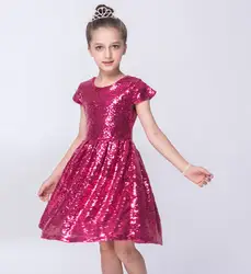 Международная торговля, летняя детская одежда с короткими рукавами платье с блестками детское платье для сцены для девочек поколение