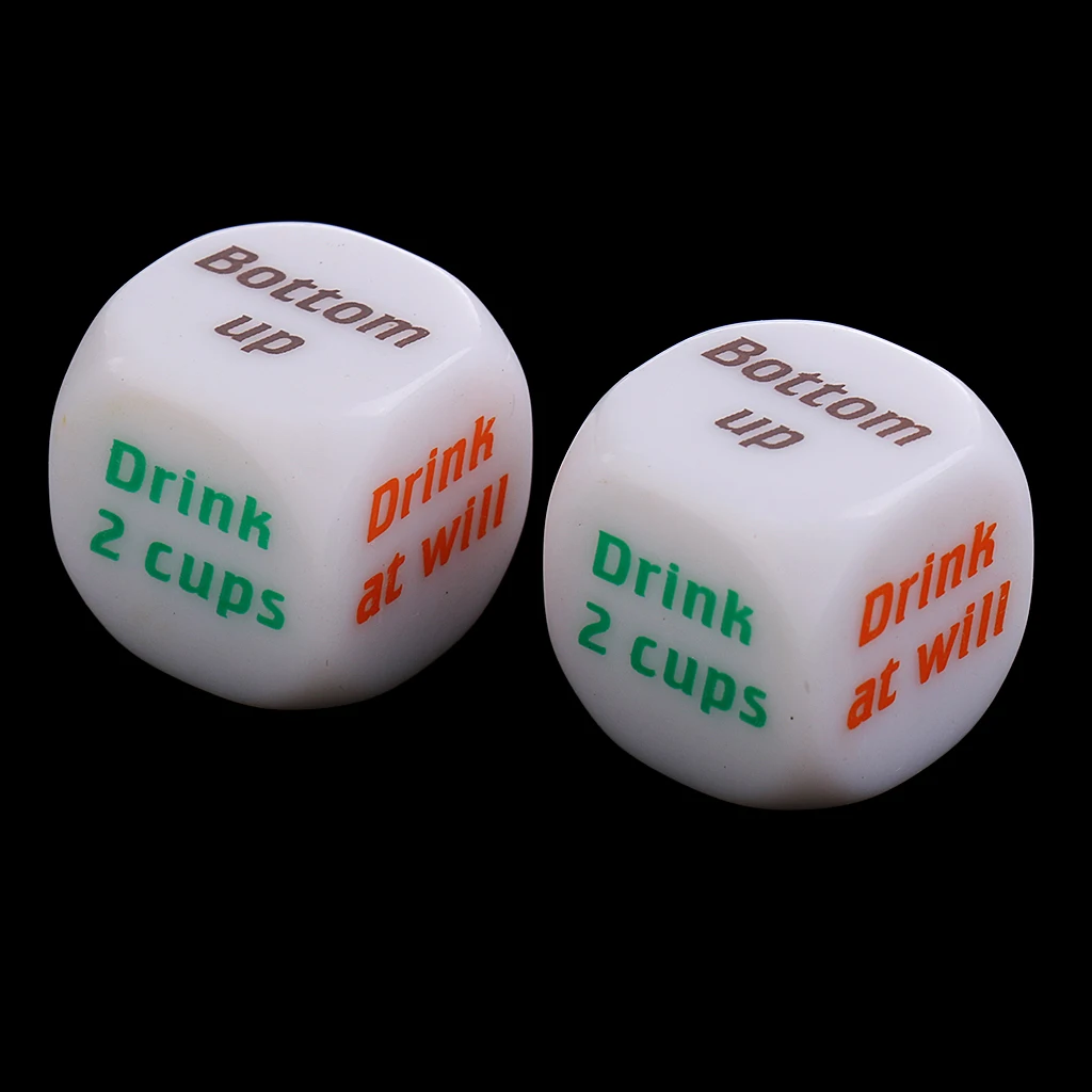 2Piece Creative Drinking Decider Game Dice Six Sided D6 for Pub Bar Beer Toy Board Game