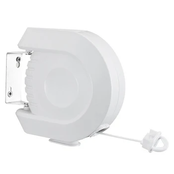 

12M Retractable Clothesline Heavy Duty Portable Clothes Dryer with Adjustable Pvc Rope String(White)