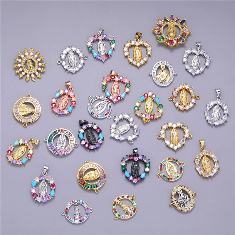 30pcs Heart Charms Guadalupe Virgin Mary Mexican Pulsera Women Bracelet  Connector Diy Accessories Jewelry Making Supplies - Jewelry Findings &  Components - AliExpress