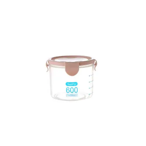 600/800/1000 мл кухонные прозрачные бутылки с крышкой для хранения специй бобовый чай зерна банки хранения запечатывание коробки может кухня хранения - Цвет: Pink 600ml