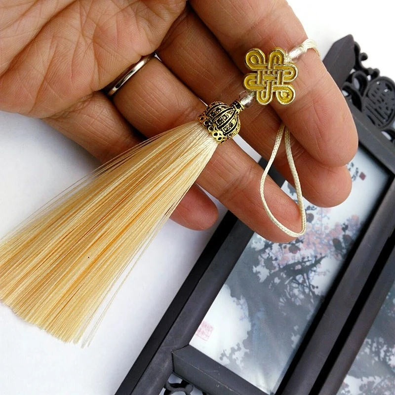 2PC Gold Hat Chinese Knots Tassel DIY Pendant Jewelry Curtain Garments Decorative Accessories Car Keys Bag Pendant Craft Tassels tassel fringe tassel decoration tassel accessories tassel trim