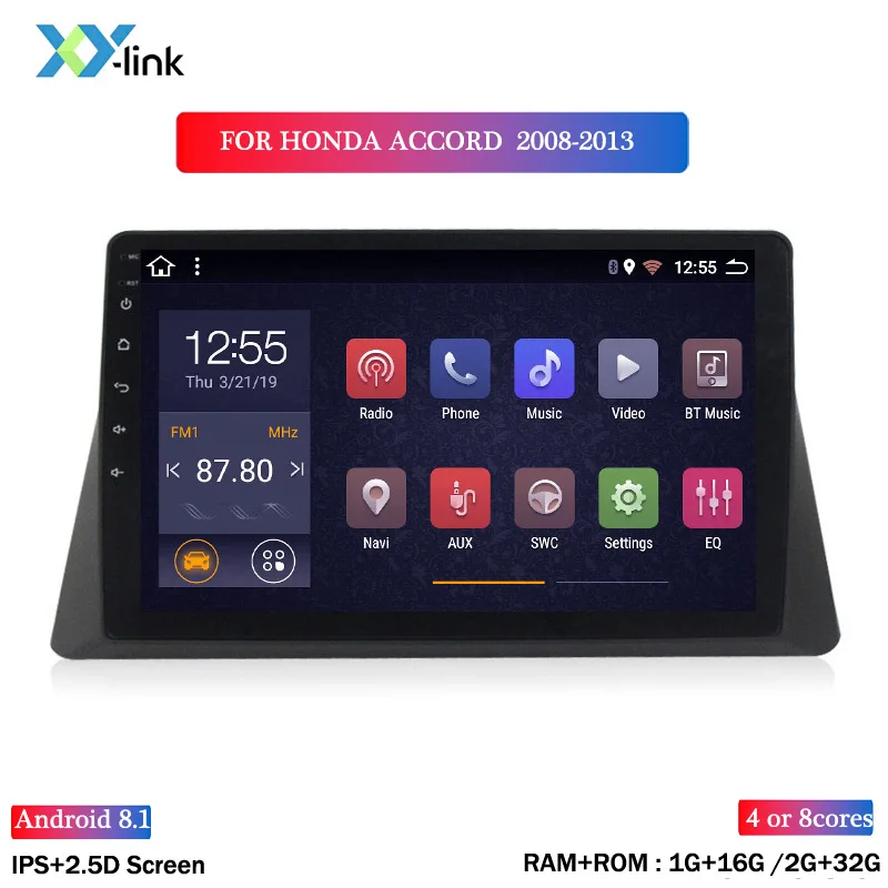 Android 8,1 автомобильный dvd gps мультимедийный плеер 10 дюймов для Honda ACCORD 2008-2013 автомобильный dvd Навигатор Радио Видео Аудио плеер