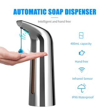 

400mL Automatic Soap Dispenser Infrared Hand-free Touchless Soap Dispenser Dish Liquid Auto Soap Dispenser for Bathroom Kitchen
