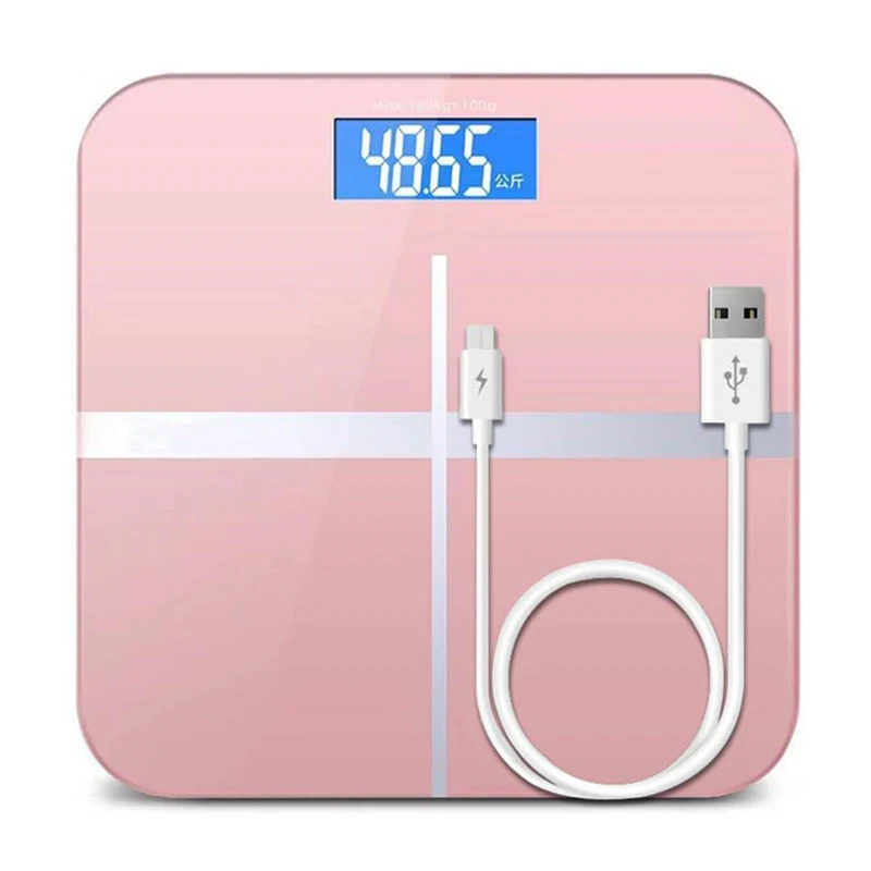 

Intelligent Electronic Scale Digital Temperature Bathroom USB Charging Scale