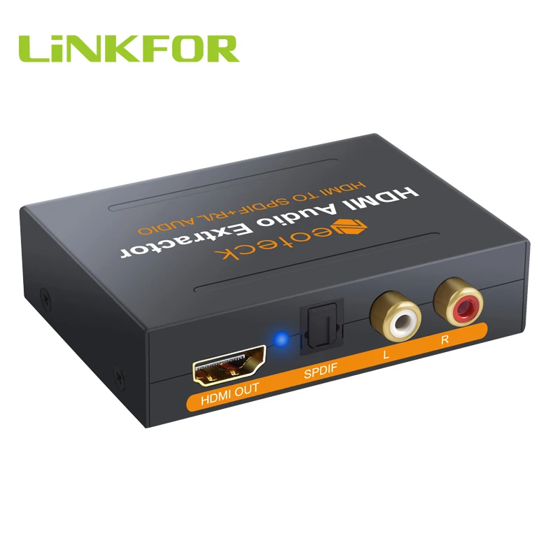 LiNKFOR 1080P HDMI к HDMI конвертер Поддержка Pacc/2.0ch/5.1ch режим оптический TOSLINK SPDIF и аналоговый RCA стерео аудио экстрактор