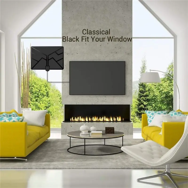 1Set Black Smart Internet Digital HDTV Antenna DVB-T2 Hd Clear Satellite Receiver TV Aerial with USB Amplifier Signal Booster