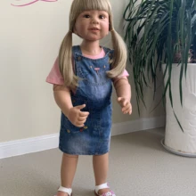 NPK87cm огромный ребенок девочка реалистичные художника desgin кукла на шарнирах реальный ребенок Размер Возраст 2 платье Модель Коллекционная кукла