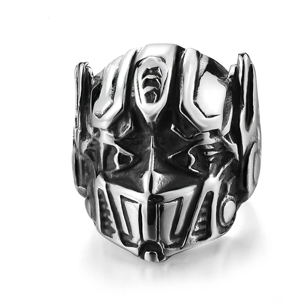 

2019 New European Optimus Prime Male Rings Stainless Steel Film Movies Transformers Men Signet Rings Jewelry Dropshipping
