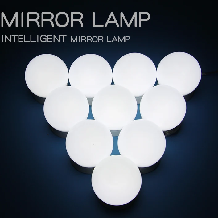 Светильник-зеркало для макияжа с разъемом USB в виде Голливуда, бесступенчатая настенная лампа с регулируемой яркостью, 12 светодиодный набор лампочек, туалетный столик, косметический зеркальный светильник для спальни