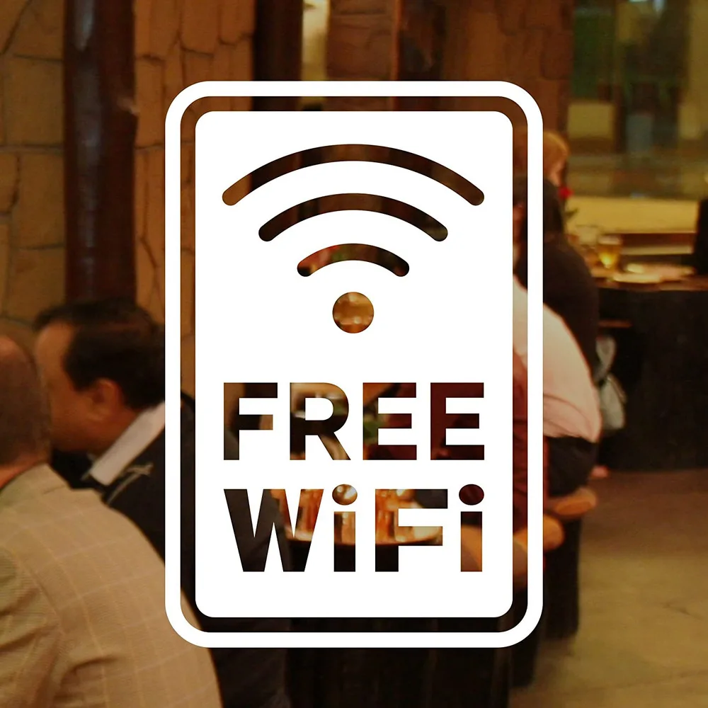 4 X Бесплатный Wi-Fi виниловый знак для окна наклейка кафе магазина салона паба бара