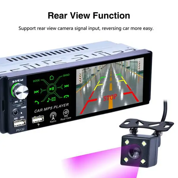 Автомобильный радиоприемник MP5 видео плеер 1 Din контактный экран 4,1 дюймов контактный экран Bluetooth FM/AM/RDS AUX TF USB пульт дистанционного управления