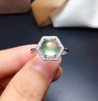 

Prehnite ring Natural And Real Prehnite Ring Wedding Engagement Rings for Women 925 sterling silver Ring