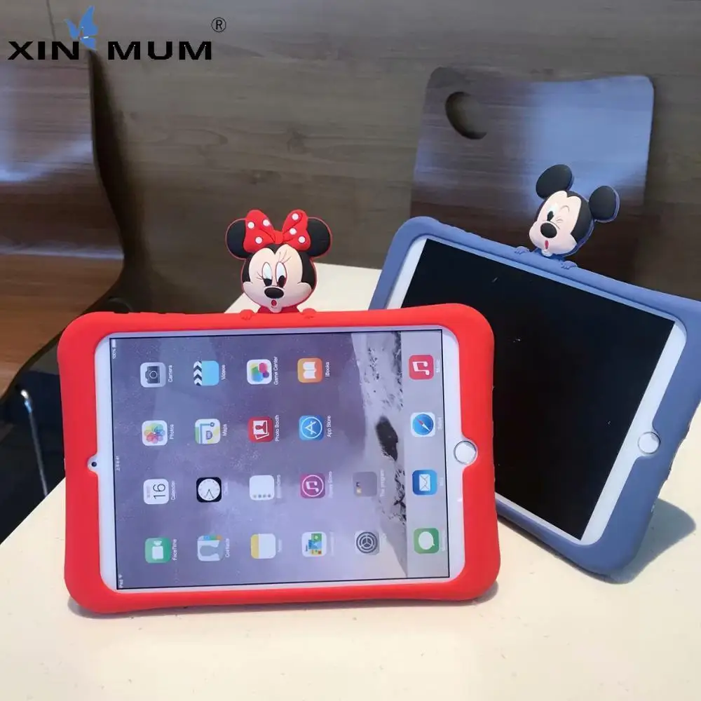 

Tablet Stand Case for iPad 10.2 Retina Silica Gel Silicone Cartoon Kids Safe Case for Apple New Ipad 10.2 Inch 2019 Cover + Gift