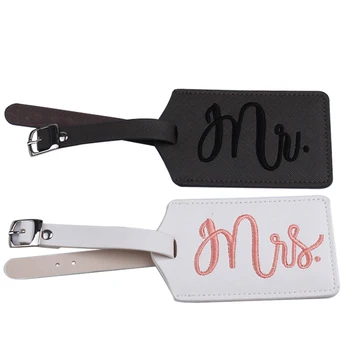 

Mr&Mrs Embroidery Suitcase Luggage Tag Bag Pendant Travel Accessories Name ID Address Personalized VIP Invitation Label LT36