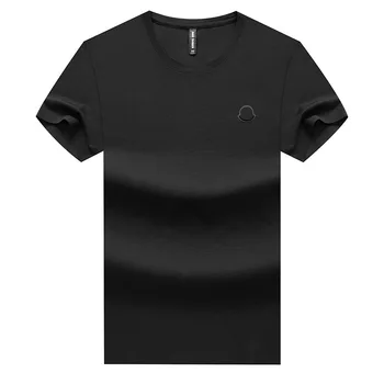 

Fat Man Short Sleeve T Shirt Male Plus Fat plus Size Round Neck T-shirt Fat Loose Leisure Black Half Sleeve Sweatshirt