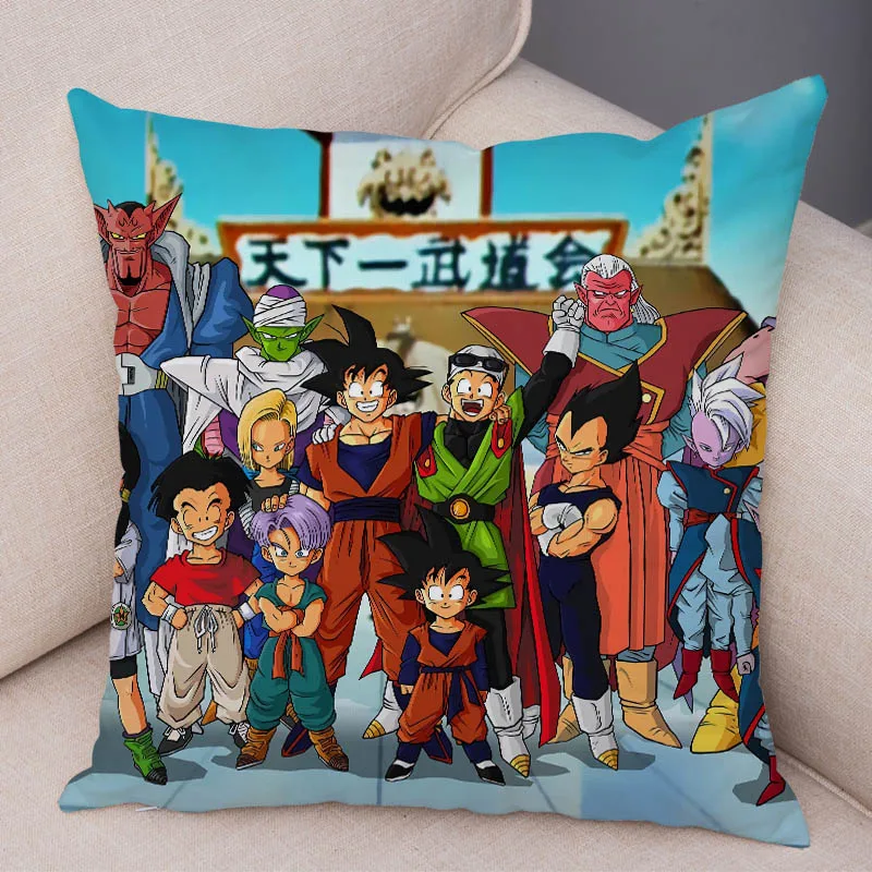 Dragon Ball Z наволочка, Чехол на подушку, домашние декоративные подушки для дивана, подушка для дома Короткие Плюшевые Ботинки Размером 45*45 см Декор японский мультфильм Аниме сын Goku vegeta наволочка - Цвет: 8