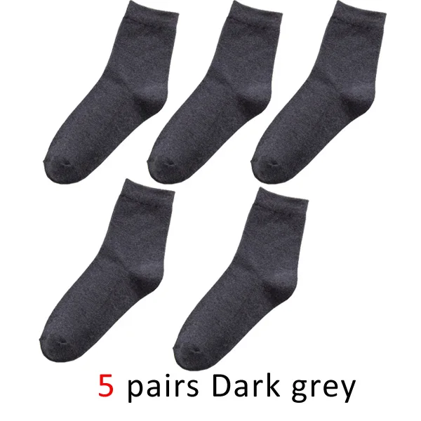 VERIDICAL, хорошее качество, 5 пар/лот, мужские носки, хлопок, длинные, бизнес, meia harajuku, для диабетиков, пушистые носки, meias masculino calcetines - Цвет: Черный
