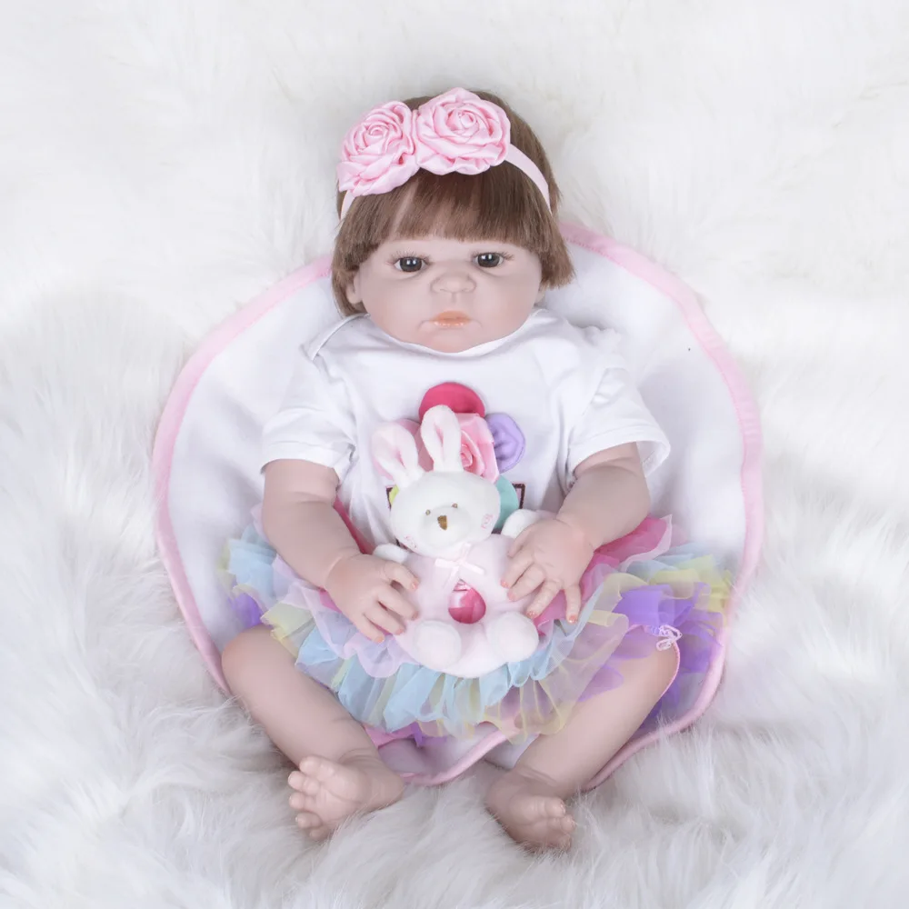 Полностью силиконовая виниловая Реалистичная кукла Reborn Девочка Младенцы Куклы 23 дюймов 58 см реалистичные принцесса детские игрушки подарок на день рождения