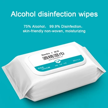 

Large Size Alcohol Wet Wipes 80 Pcs Alcohol Wet Wipe Disposable Disinfection Antiseptic Skin Cleaning Care for Adults