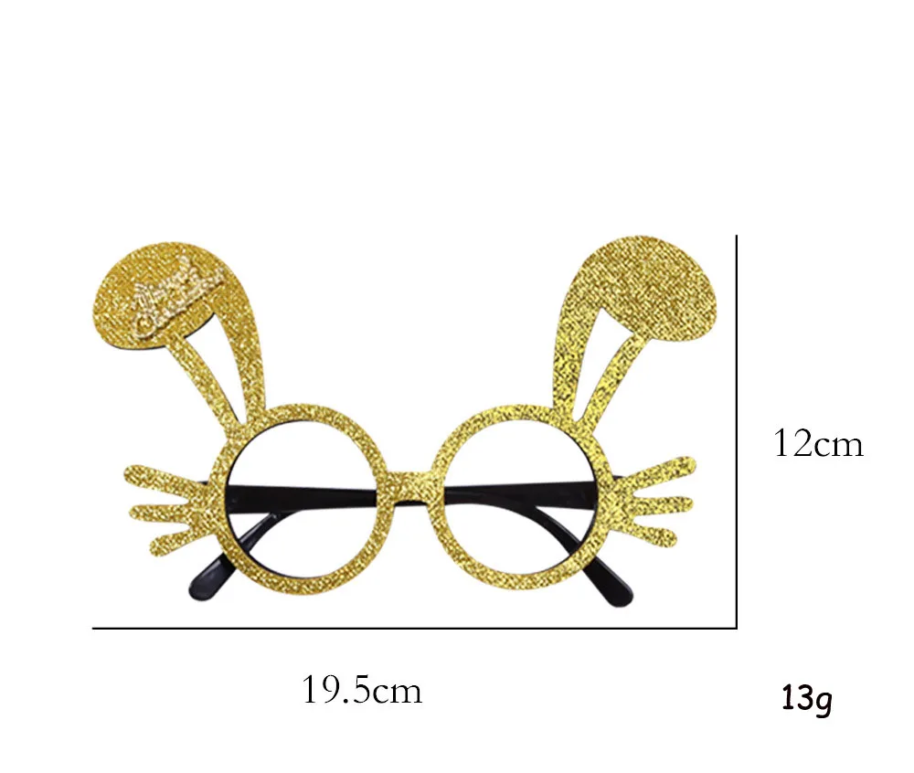 rabbit ear gold Забавная оправа для очков, Мультяшные рога, очки с заячьими ушками, косплей, очки с лосем для женщин, мужчин, детей, подарок на год, Рождество, игрушки - Цвет: rabbit ear gold