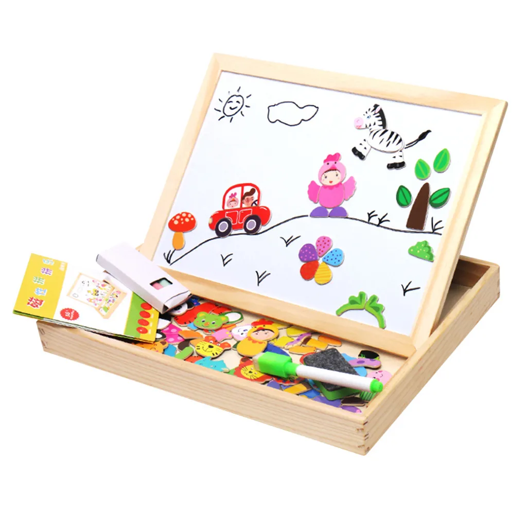 Детские игрушки, многофункциональная доска для рисования, магнитная головоломка, двойной мольберт, игрушка# Y2