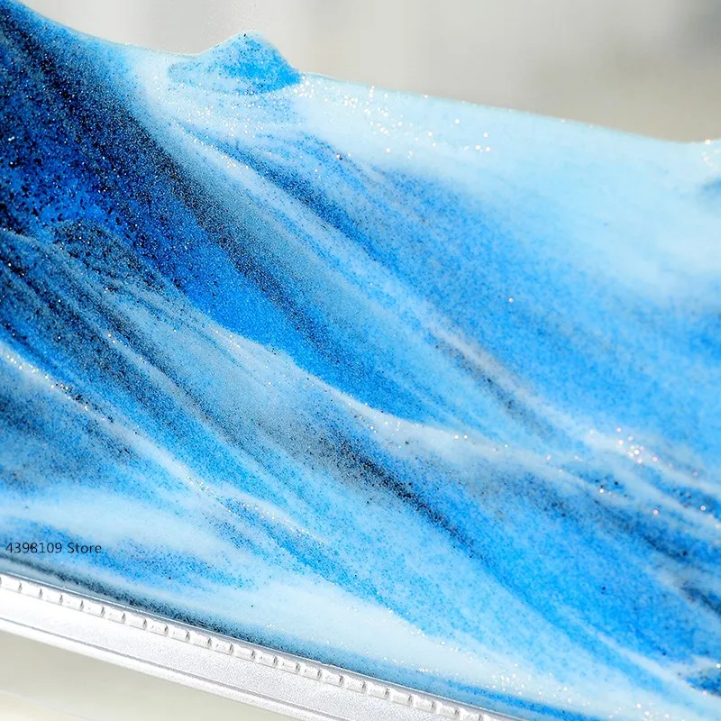 Günstig Glas foto rahmen treibsand malerei dynamische kunst flüssigkeit landschaft malerei glas foto rahmen einrichtungs hause dekoration handwerk